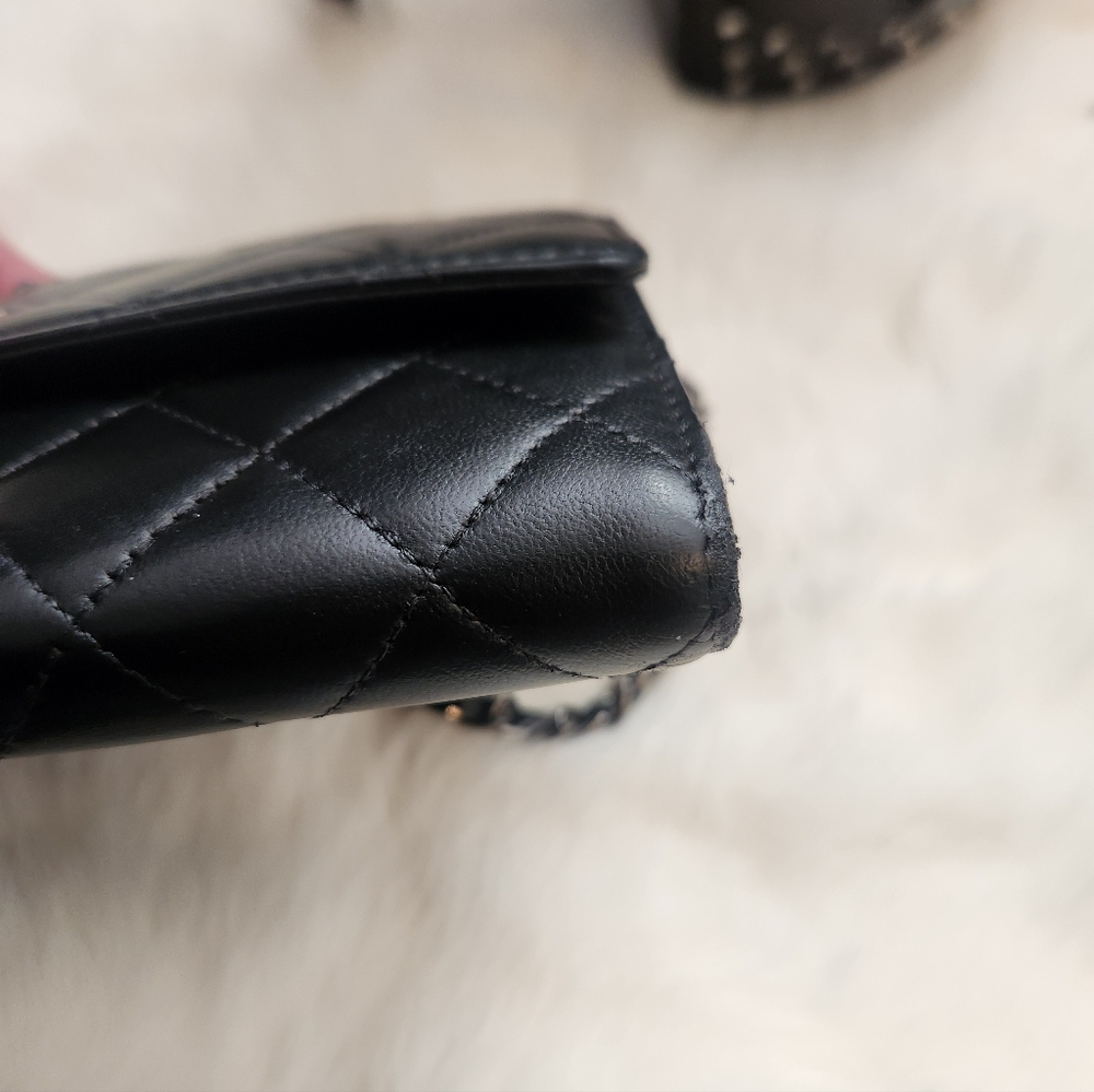1️⃣1️⃣0️⃣0️⃣ CHANEL Black Quilted Leather Wallet - Picture 12 of 13